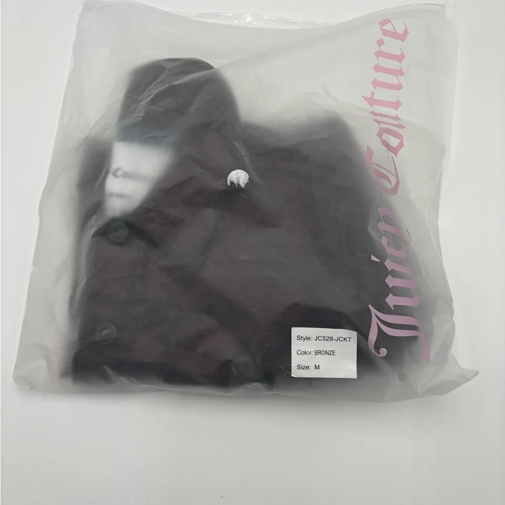 Juicy Couture‎ Metallic Plum Cropped Denim Jacket Women's Medium Button